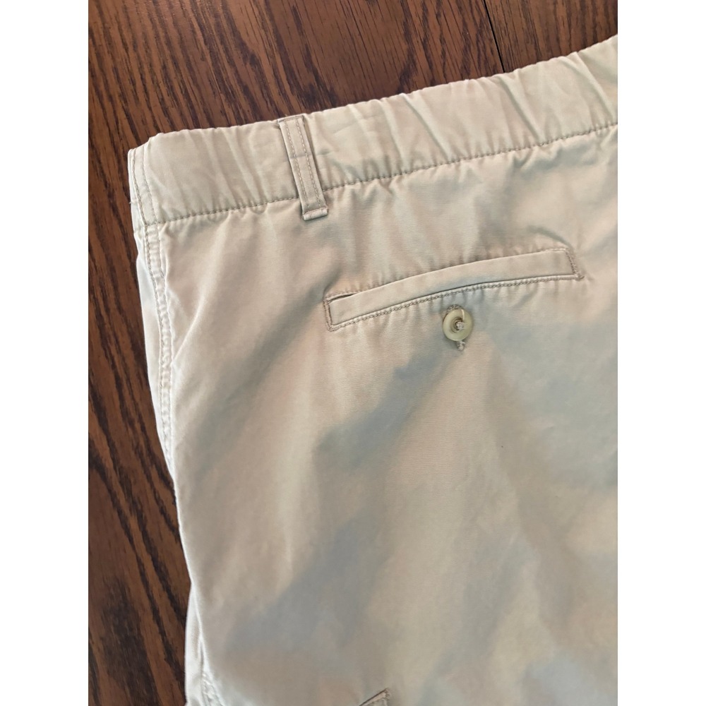 VanHeusen Men Cargo Shorts Size 38 Khaki Tan Cotton Elastic Waist Utility Pocket - Picture 10 of 13